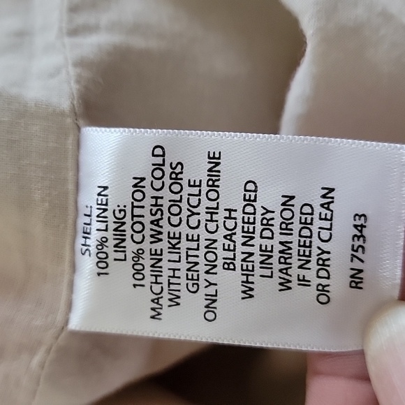 Kenar, Size 4, Coral and Natural Color 100% Linen Sheath Dress. Excellent Cond. - Picture 5 of 8